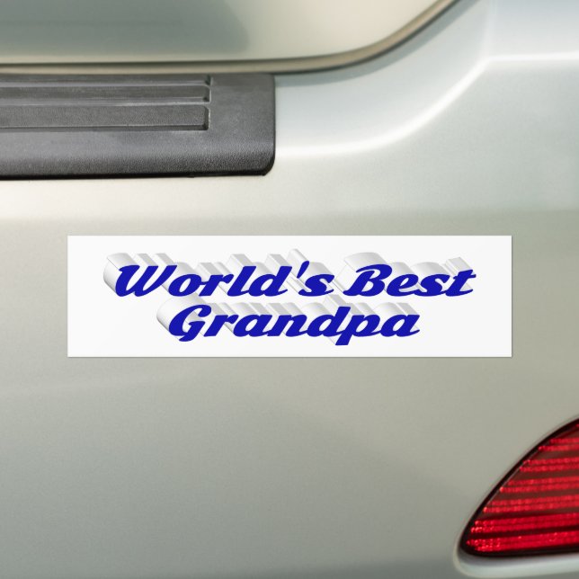 Best Grandpa blue text Bumper Sticker (On Car)