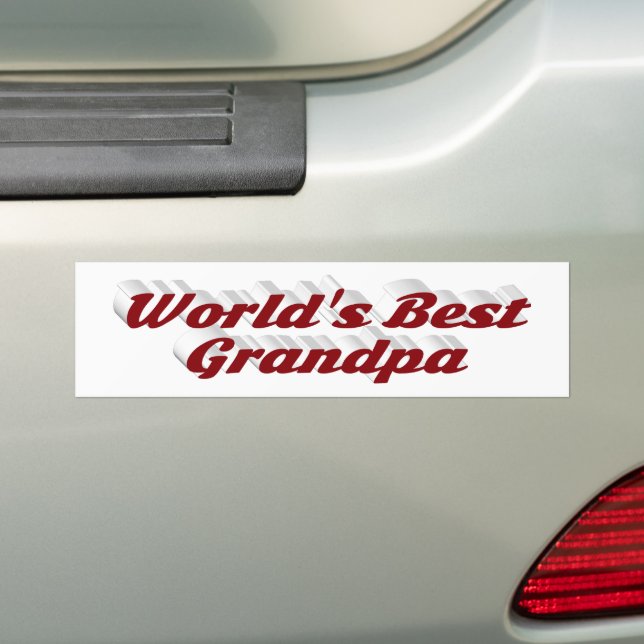 Best Grandpa burgundy text Bumper Sticker (On Car)