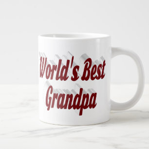 Best Grandpa burgundy text Large Coffee Mug