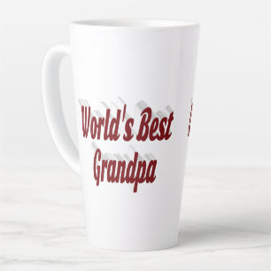 Best Grandpa burgundy text Latte Mug