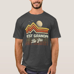 Best Grandpa By Far Men Golf Retro Sunset Decor Gr T-Shirt