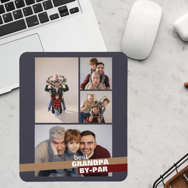 Best Grandpa by Par 4 Photo Collage Mouse Pad (Creator Uploaded)
