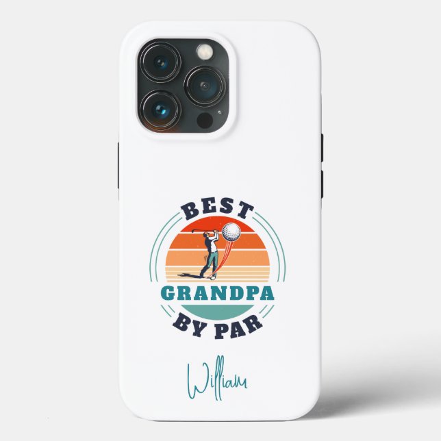 Best Grandpa By Par Custom Parents Retro Golf Case-Mate iPhone Case (Back)