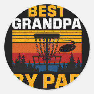 Best Grandpa By Par Disc Golf Player Classic Round Sticker