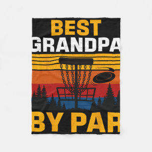 Best Grandpa By Par Disc Golf Player  Fleece Blanket