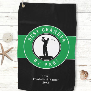 Best Grandpa By Par Elegant Sports Golfer Custom Golf Towel