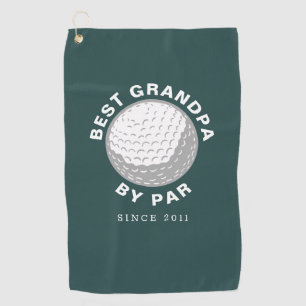 Best Grandpa By Par Fathers Day Custom Green Golf Towel