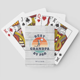 Best Grandpa By Par Fathers Day Golfing Gag Custom Playing Cards