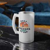 Best Grandpa By Par Fathers Day Retro Custom Frosted Glass Beer Mug