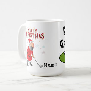 Best Grandpa by Par for Christmas with Santa Claus Coffee Mug