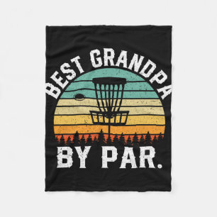 Best Grandpa By Par Funny Disc Golf Papa Vintage H Fleece Blanket