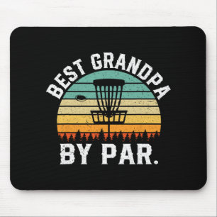 Best Grandpa By Par Funny Disc Golf Papa Vintage H Mouse Pad