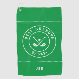 Best Grandpa By Par Funny Golfer Saying Green Golf Towel