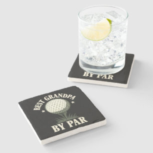 Best Grandpa By Par Funny Stone Coaster