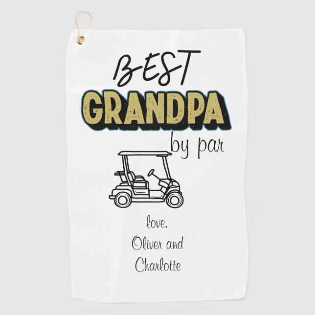 Best Grandpa By Par Golf Cart Towel (Front)