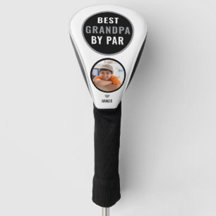 Best Grandpa By Par Golf Gift Custom Name Photo Golf Head Cover
