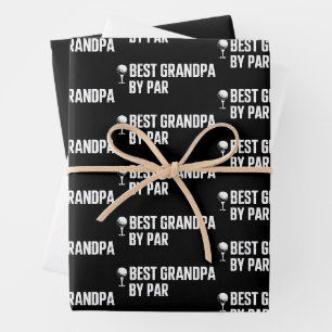 Best Grandpa by Par Golf Gift Humour Sarcasm Funny Wrapping Paper Sheet