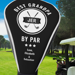 Best Grandpa By Par Golfer Golf Lover Modern Black Head Cover