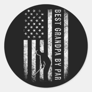 Best Grandpa By Par Golfing Gifts Grandpa Father's Classic Round Sticker
