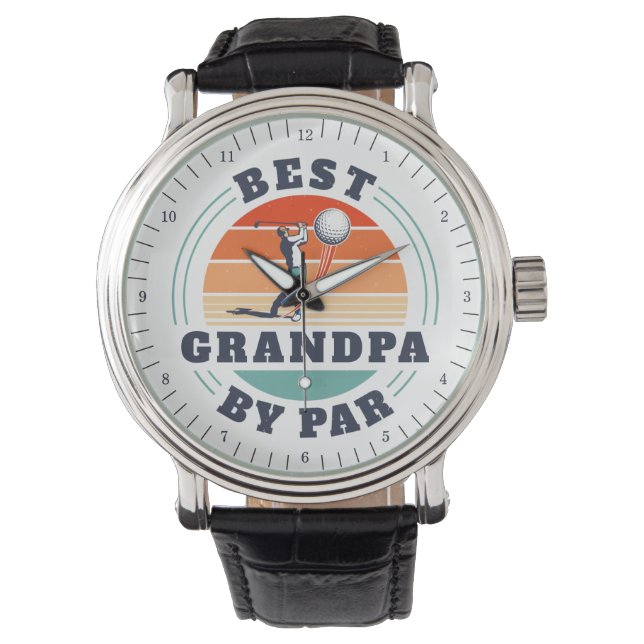 Best Grandpa By Par Grandparents Day Retro Watch (Front)