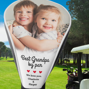 Best Grandpa By Par Modern Photo Keepsake Customo Golf Head Cover
