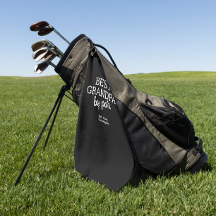 Best Grandpa by par Modern Typography Custom Name Golf Towel