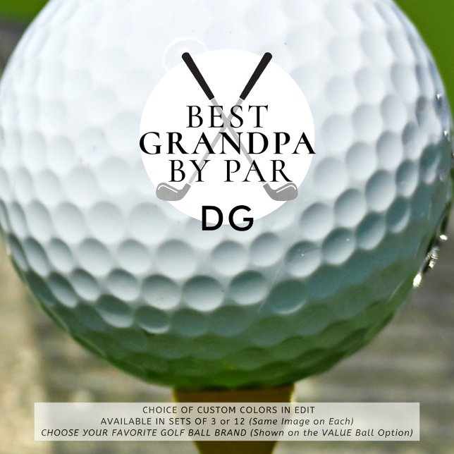 BEST GRANDPA BY PAR Monogram Name Clubs Golf Balls (Creator Uploaded)