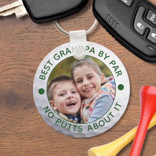 BEST GRANDPA BY PAR One Photo Funny Custom Key Ring (Creator Uploaded)