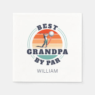 Best Grandpa By Par Personalised Retro Fathers Day Napkin