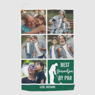 Best Grandpa By Par Photo Collage for Father’s Day Golf Towel