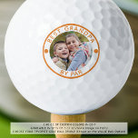 BEST GRANDPA BY PAR Photo Custom Colour Golf Balls<br><div class="desc">Create unique photo golf balls with the editable funny golf saying BEST GRANDPA BY PAR (or your title) in your choice of text, dot and circle frame colours in EDIT (shown in orange) for a special golf-enthusiast grandfather. Makes a fun and meaningful gift for grandpa for his birthday, Grandparents Day,...</div>
