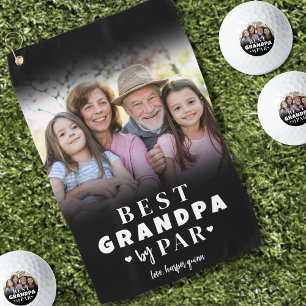 Best Grandpa By Par Photo Golf Towel