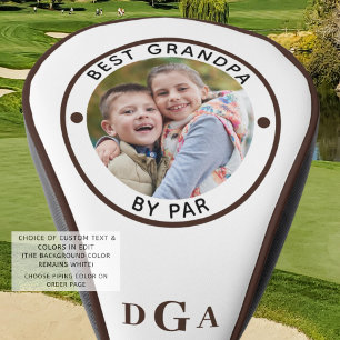 BEST GRANDPA BY PAR Photo Monogram Brown Golf Head Cover