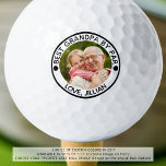 BEST GRANDPA BY PAR Photo Personalised Golf Balls<br><div class="desc">Create unique photo golf balls with the editable funny golf saying BEST GRANDPA BY PAR (or your title) and your custom text below in your choice of text, dot and circle frame colours in EDIT (shown in black) for a special golf-enthusiast grandfather. Makes a fun and meaningful gift for grandpa...</div>