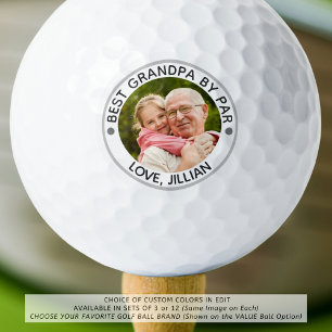 BEST GRANDPA BY PAR Photo Personalised Golf Balls