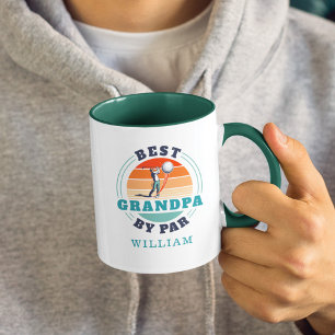 Best Grandpa By Par Retro Birthday Personalised Mug