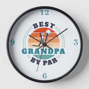 Best Grandpa By Par Retro Father’s Day Golf Lover Clock