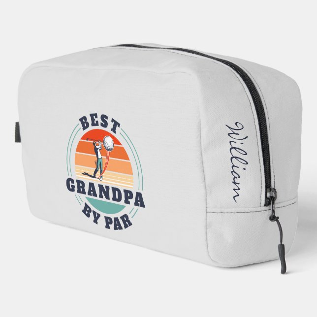Best Grandpa By Par Retro Fathers Day Personalised Dopp Kit (Right Corner)