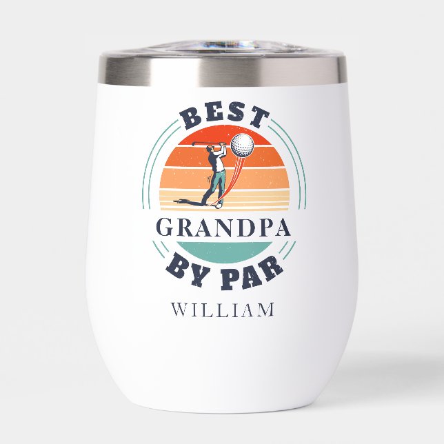 Best Grandpa By Par Retro Golf Grandad Personalise (Front)