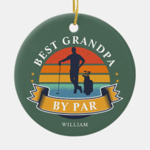 Best Grandpa By Par Retro Golf Lover Ceramic Ornament