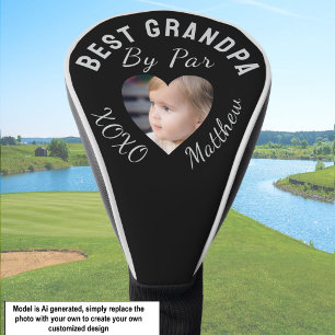 Best Grandpa Custom Kids Photo Black Golf Head Cover