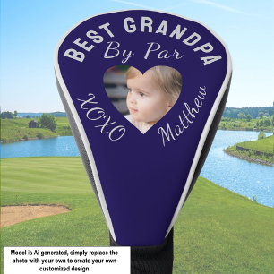 Best Grandpa Custom Kids Photo Blue Golf Head Cover
