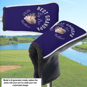 Best Grandpa Custom Kids Photo Blue Golf Head Cover
