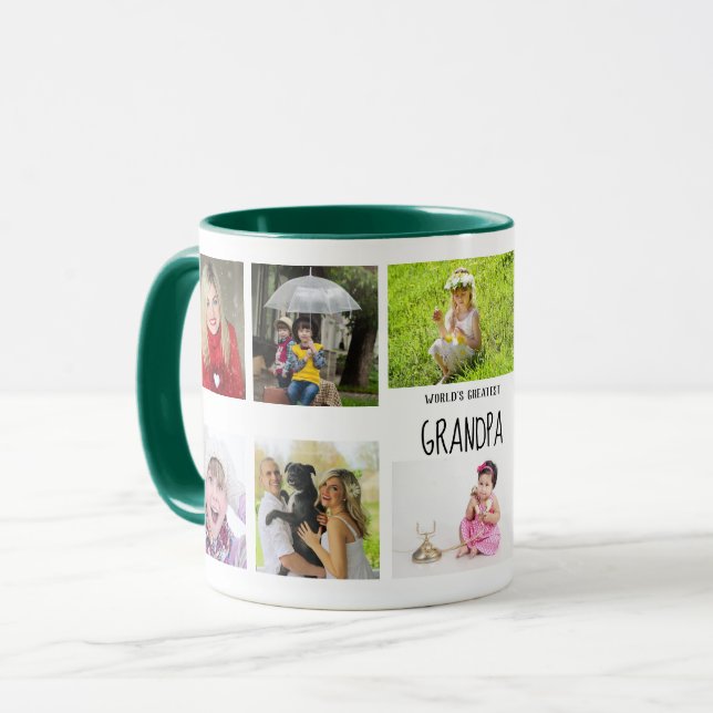 Best Grandpa Ever 10 x Photo Collage Grandchildren Mug (Front Left)