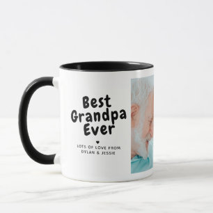 Best Grandpa Ever 2-Photo Collage & Custom Message Mug