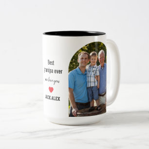 Best grandpa ever 2 Photo Collage Mug