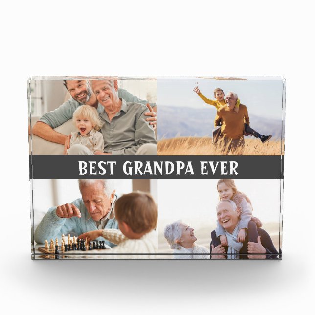 Best Grandpa Ever 4 Photo Collage Create Your Own  (Front)