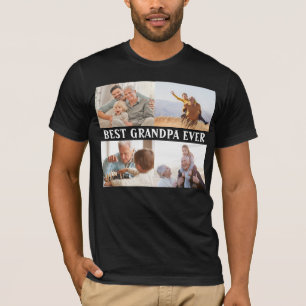Best Grandpa Ever 4 Photo Collage Create Your Own  T-Shirt