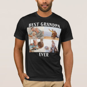 Best Grandpa Ever 4 Photo Collage Create Your Own  T-Shirt