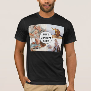 Best Grandpa Ever 4 Photo Collage Create Your Own  T-Shirt